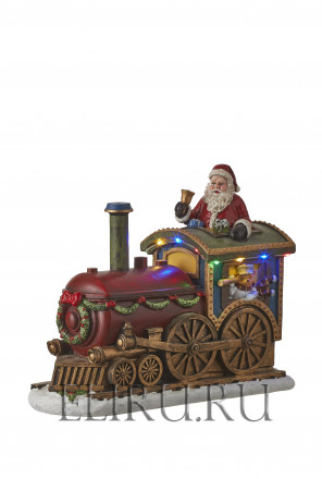 Статуэтка &quot;Санта в поезде&quot; Красный 29х12х23.5 см